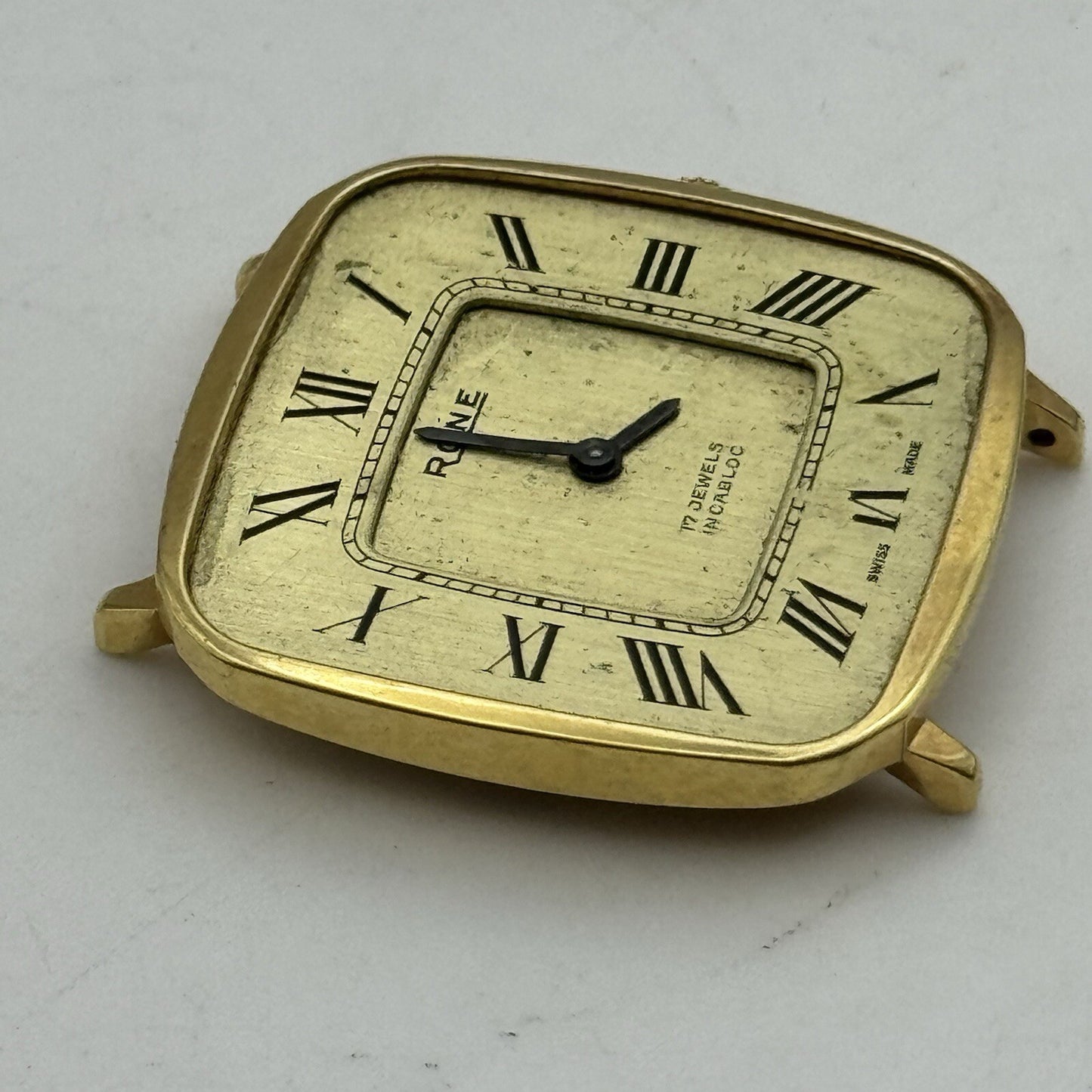 29mm Ladies Manual Wind Rone Gold Placed SwissWatch Head FOR PARTS To Restore