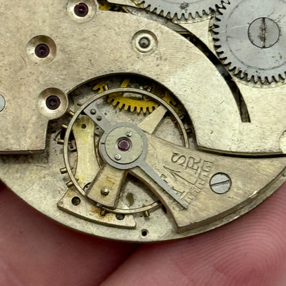 41.5mm 10 Jewels Unidentified Interesting Vintage Pocket Watch Movement PARTS