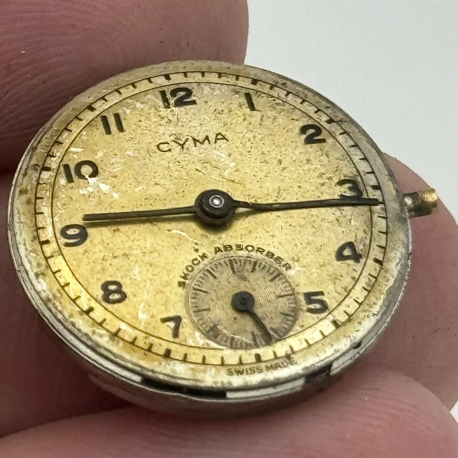 19.7mm Cyma Ref 424k Sub Seconds Manual Wind Watch Movement Swiss Vintage PARTS