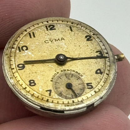 19.7mm Cyma Ref 424k Sub Seconds Manual Wind Watch Movement Swiss Vintage PARTS