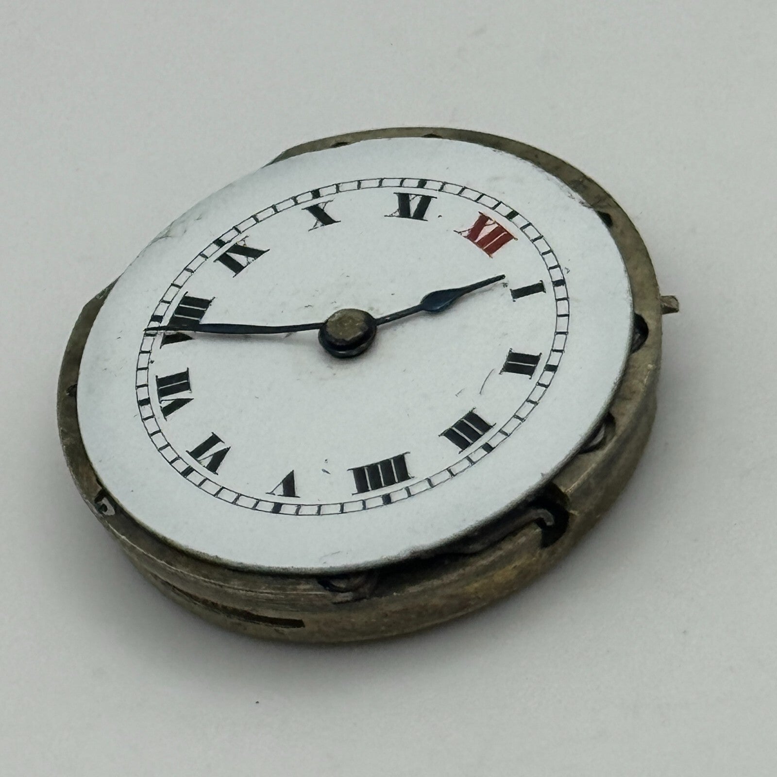 24.3mm Unidentified Roman Numerals Swiss Trench Watch Movement Manual Wind PARTS