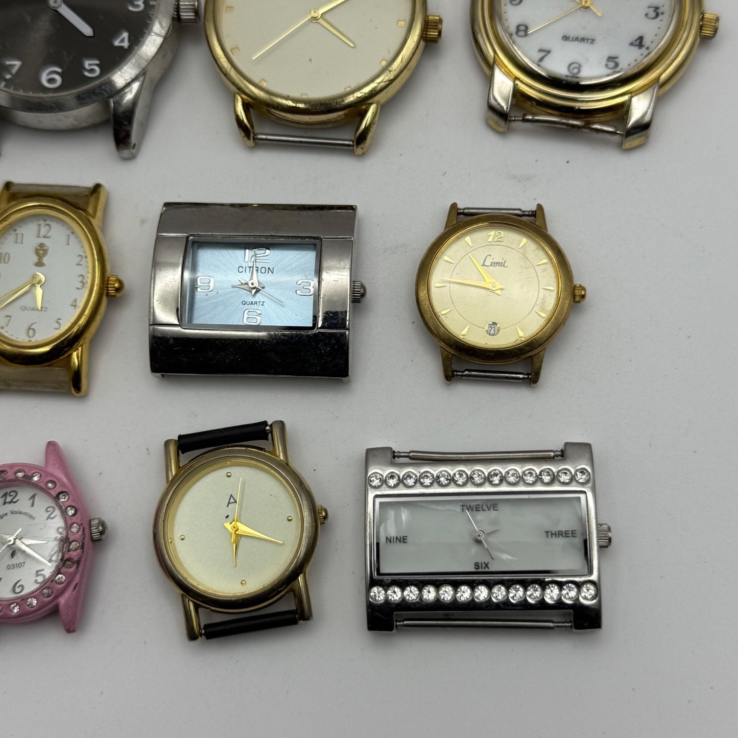 Bundle Of 9 Quartz Watches Modern / Vintage Untested Parts / Repair / Crafts