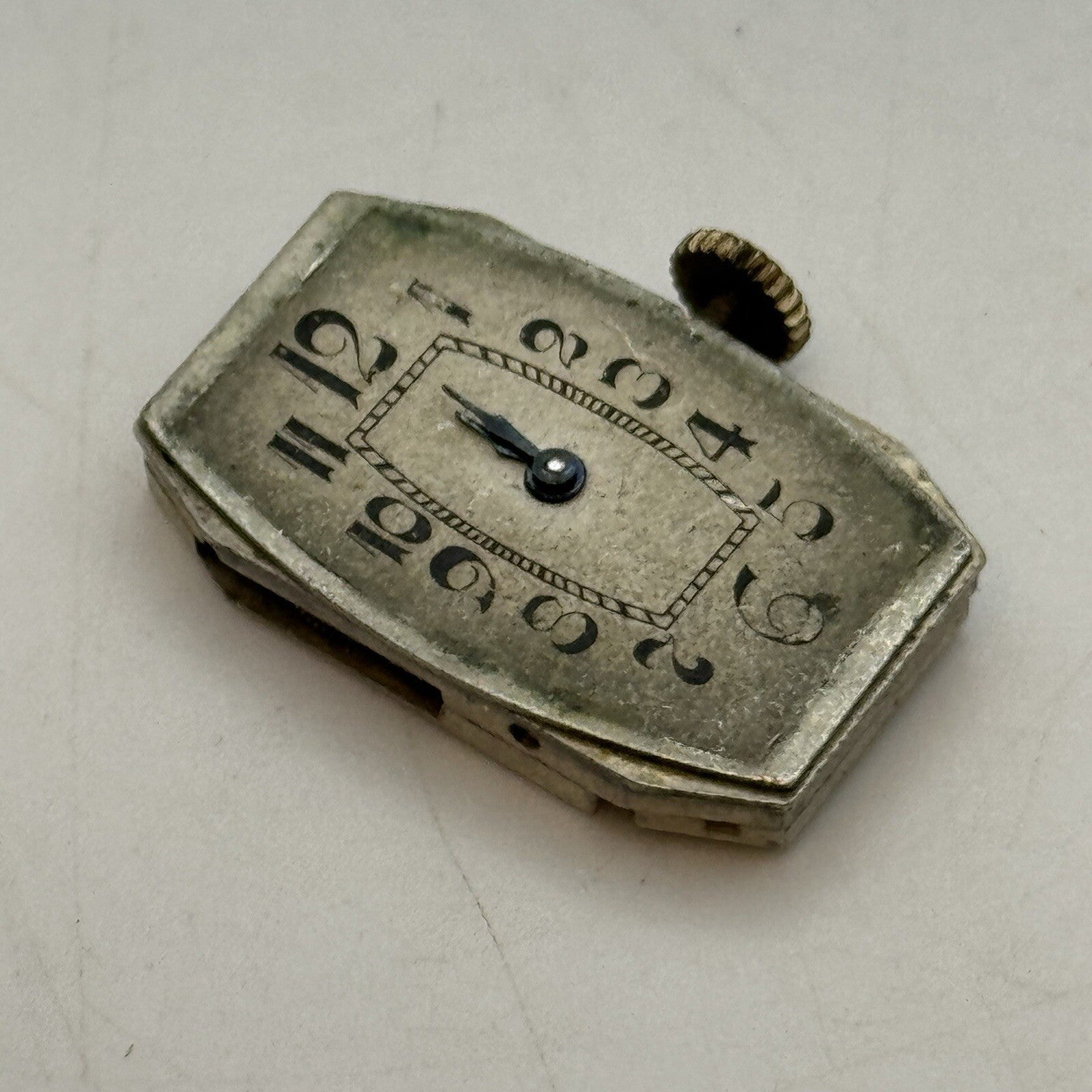 15.2mm Running Art Deco Cal 411 Tank Watch Movement Dial Hands Restoration