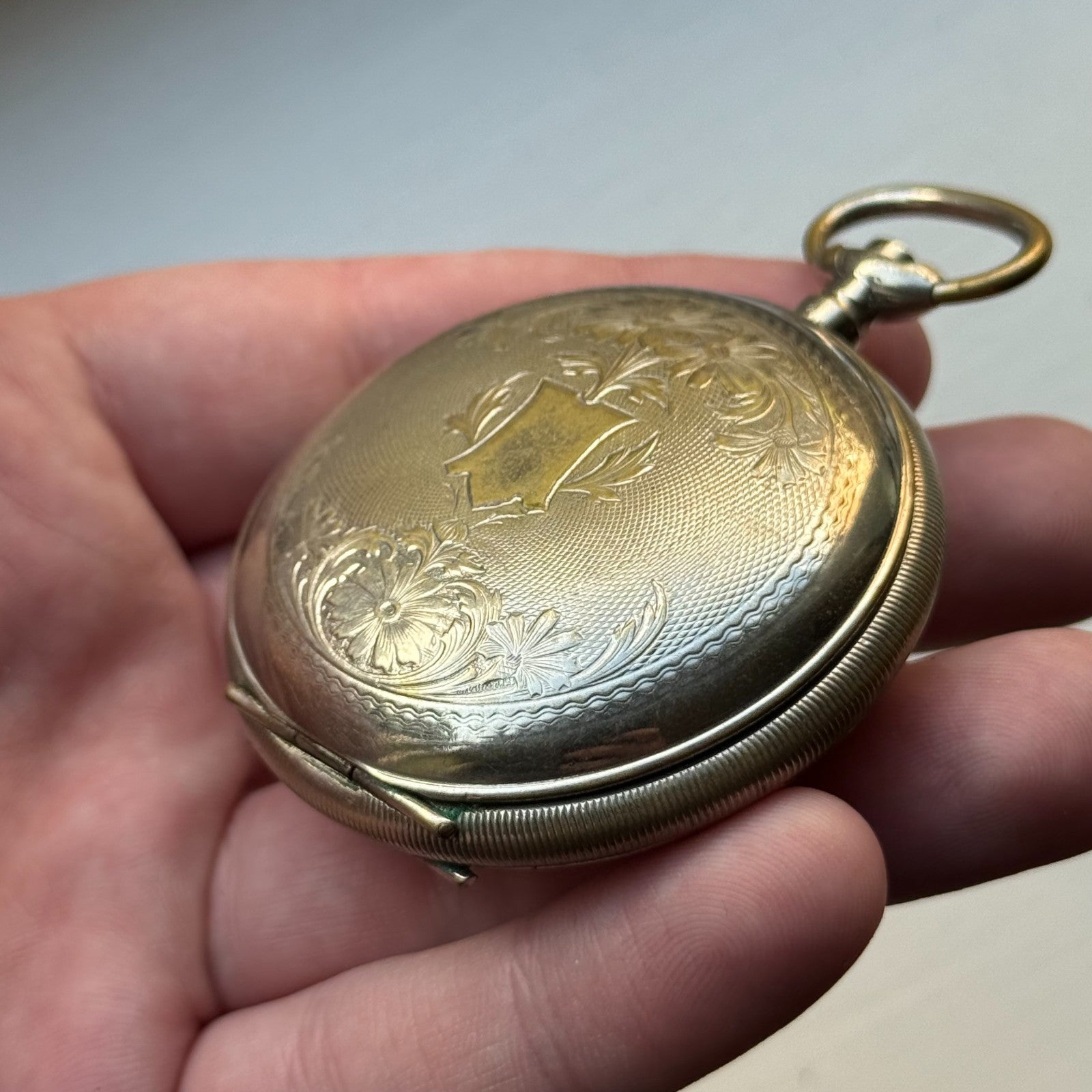 Oris Ottoman Pocket Watch Antique Pin Set Full Hunter To Repair Rare 54mm