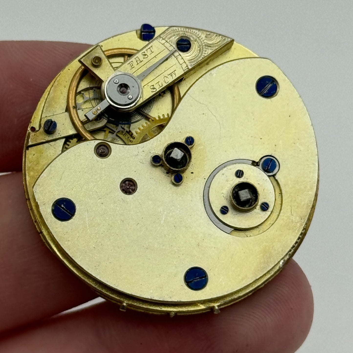 38.5mm Antique Unidentified Key Wound Pocket Watch Movement PARTS SPARES REPAIRS