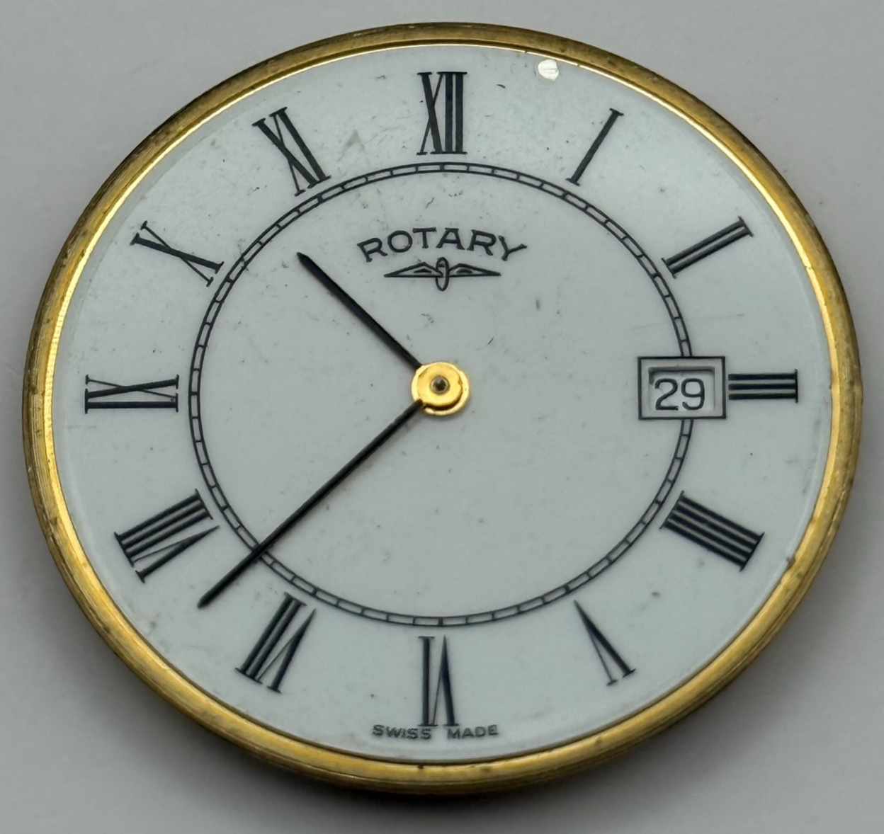 ETA 955.412 Quartz Watch Movement Rotary Date Vintage Swiss Parts Repair 31.8mm