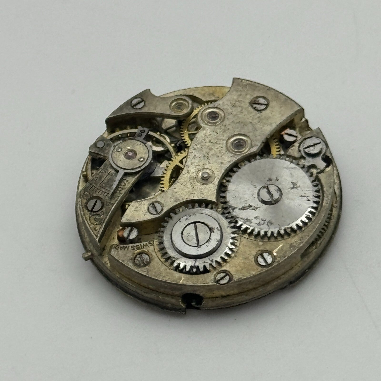 24.3mm Unidentified Roman Numerals Swiss Trench Watch Movement Manual Wind PARTS