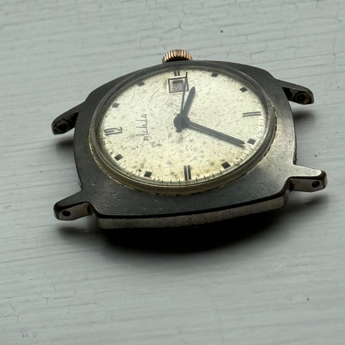 35mm Vintage Ruhla UMF 24-00 Made In GDR Manual Wind Date Watch PARTS / REPAIR