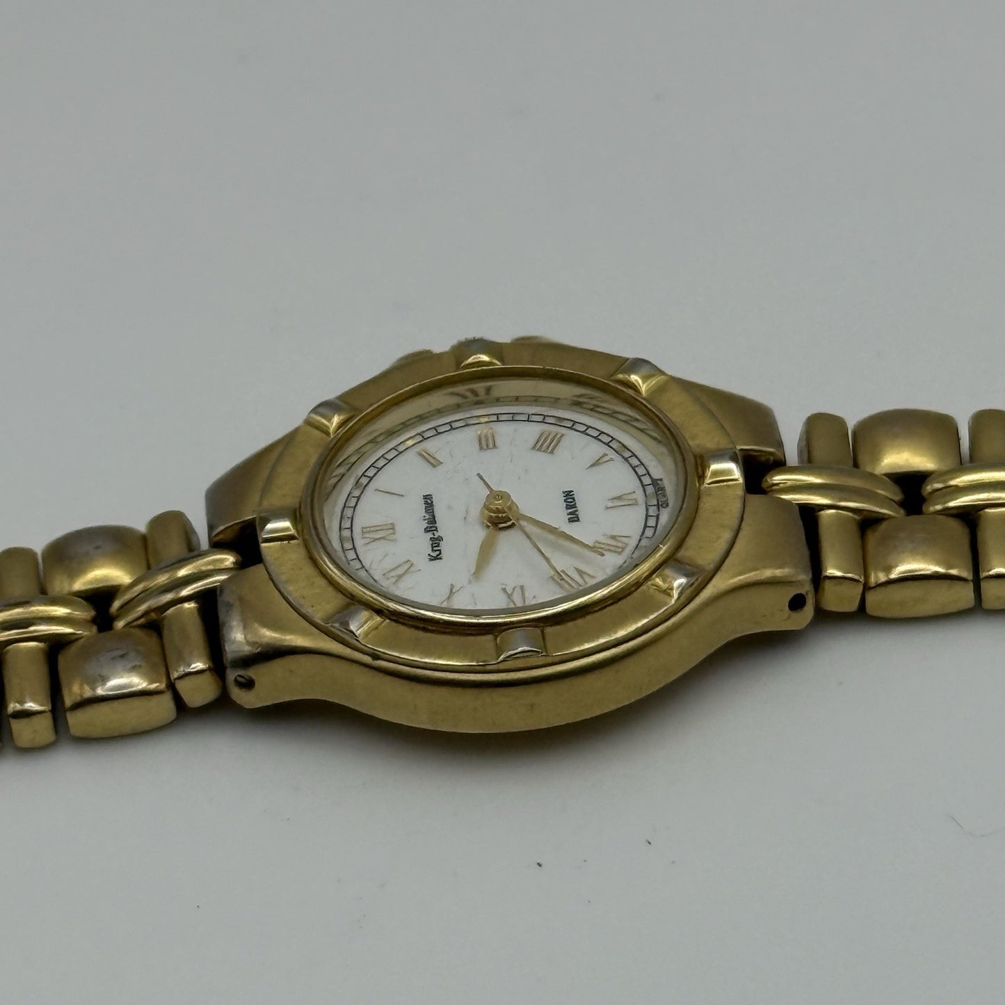 28mm Working Ladies Krug Baumen Baron 4959KL Gold Plated Quartz Watch 5.7 Inches