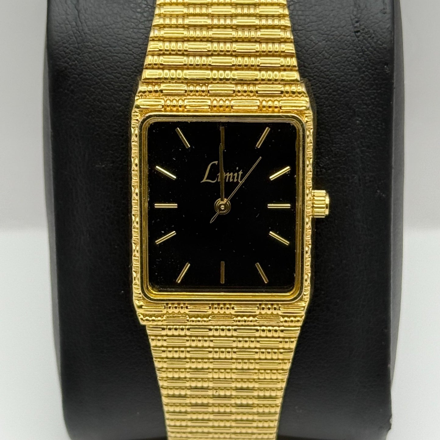 Limit Ladies Quartz Watch Black Dial Gold Tone Bracelet 24mm PARTS REPAIR