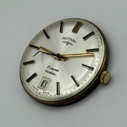 AS 2061 Date Watch Movement Rotary Manual Wind Vintage Swiss Parts Repair 25.5mm
