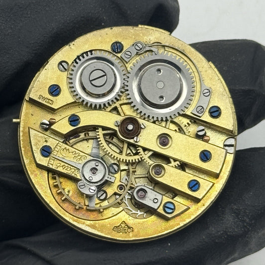 33.8mm Stauffer S S & Co High Grade Pocket Watch Movement FOR PARTS