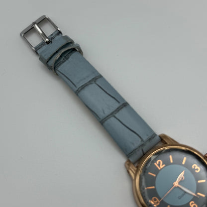 Working Ladies Rose Gold Tone Blue Dial & Strap Seconds Hand 34mm Quartz Watch