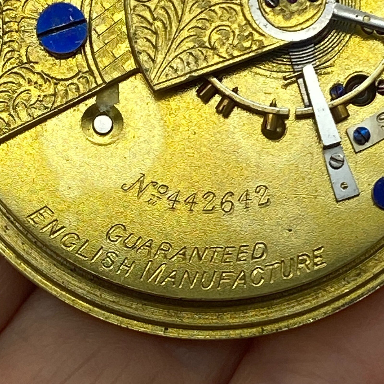 44.6mm Antique Kay Worcester Reversing Pinion Pocket Watch Movement PARTS