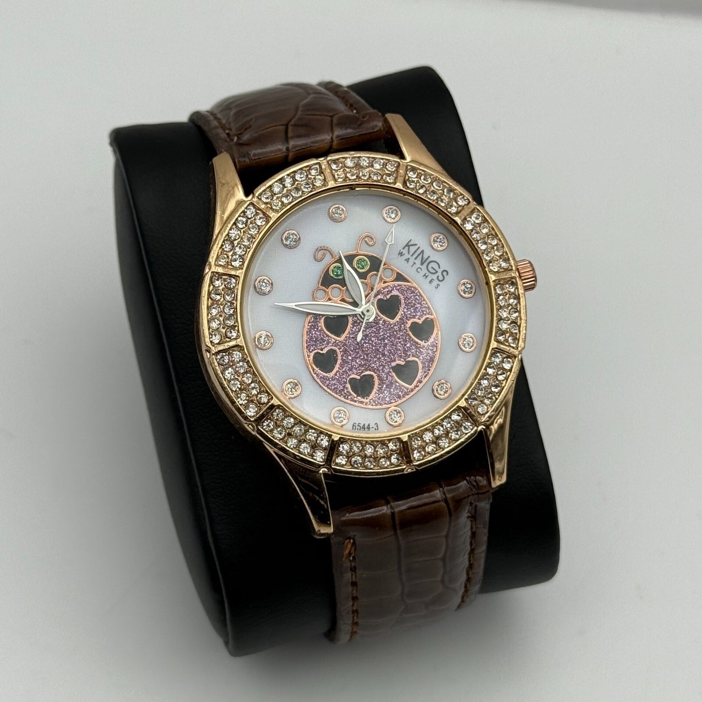 39mm Working Kings Jewelled Lady Bird 6544-3 Quartz Watch 9 Inches New Battery