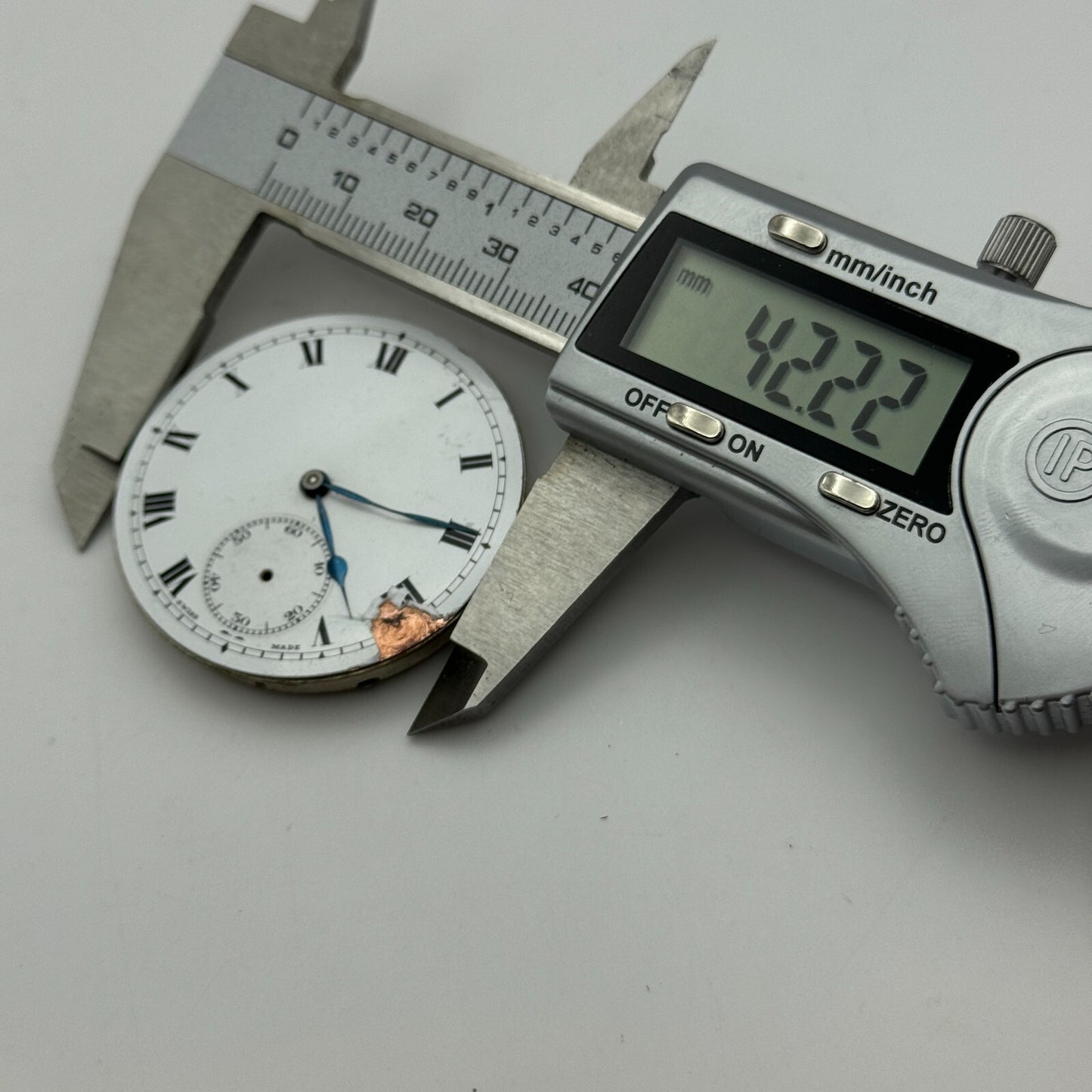 42.2mm Vintage Balance Ok Sub Seconds Swiss Pocket Watch Movement PARTS REPAIR