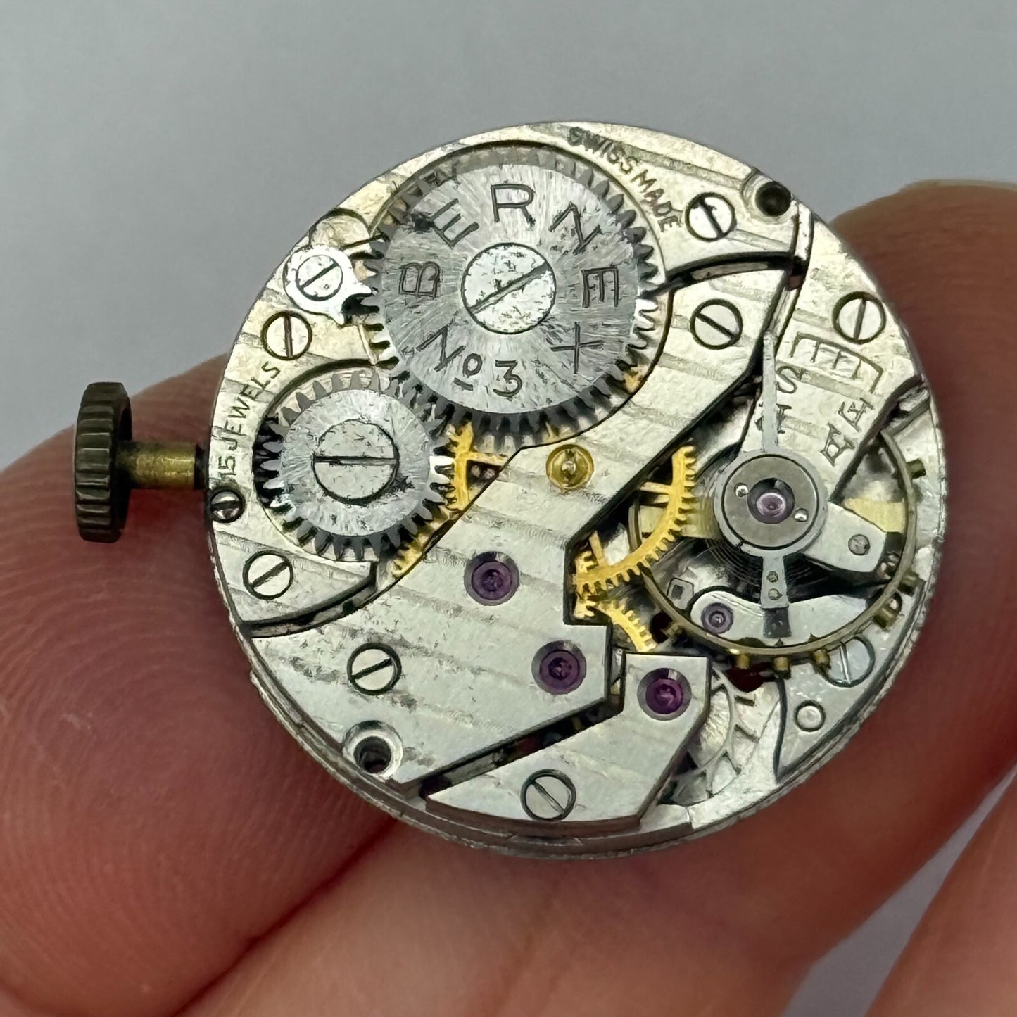 23.5mm Running Vintage Symbol Bernex No 3 Manual Wind Watch Movement PARTS
