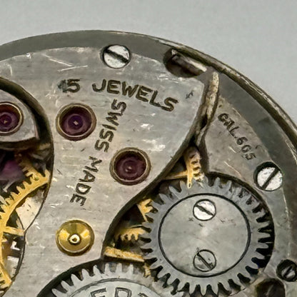 Cortebert Cal 665 Watch Movement 15 Jewels Sub Seconds Manual Wind Parts 25.3mm