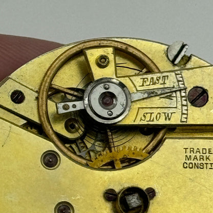 40.5mm Antique Trade Mark Consti Mathey Key Wound Pocket Watch Movement PARTS