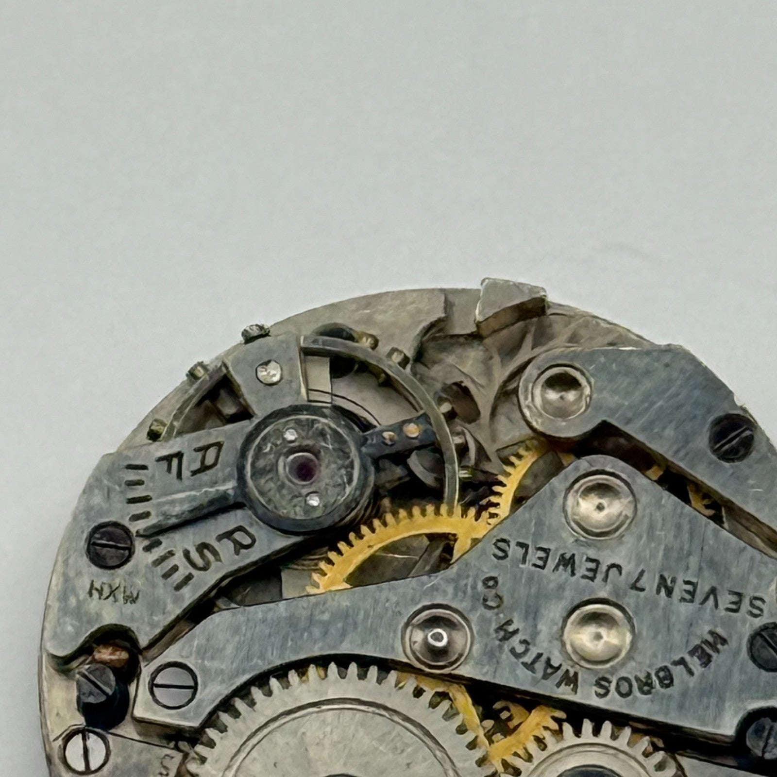 Helbros MXH 7 Jewels Watch Movement Manual Wind Vintage Parts Repair 19.5mm