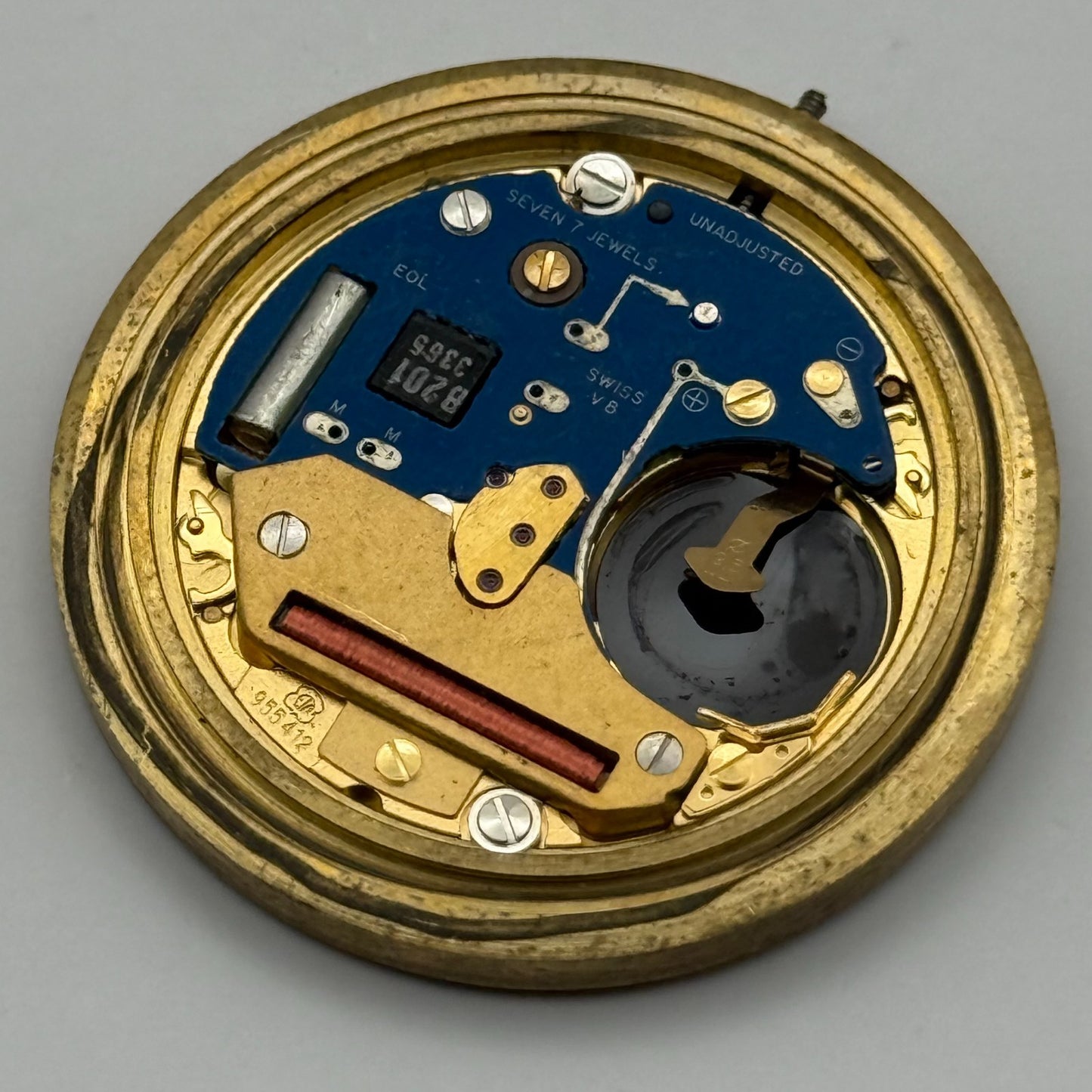 ETA 955.412 Quartz Watch Movement Rotary Elite Date Vintage Parts Repair 30.9mm