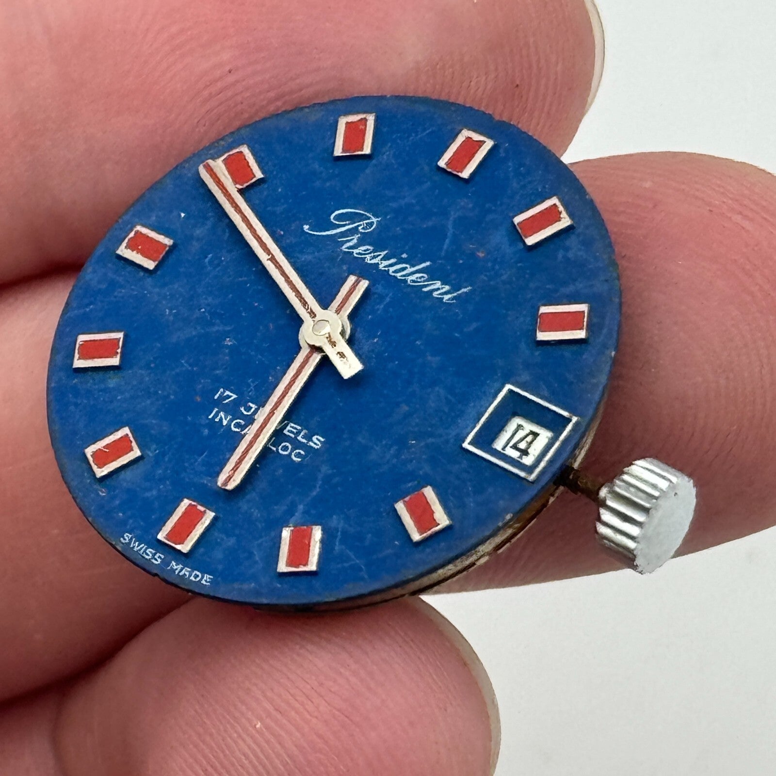 23.6mm Peseux P 7046 President Manual Wind Watch Movement Swiss Vintage PARTS