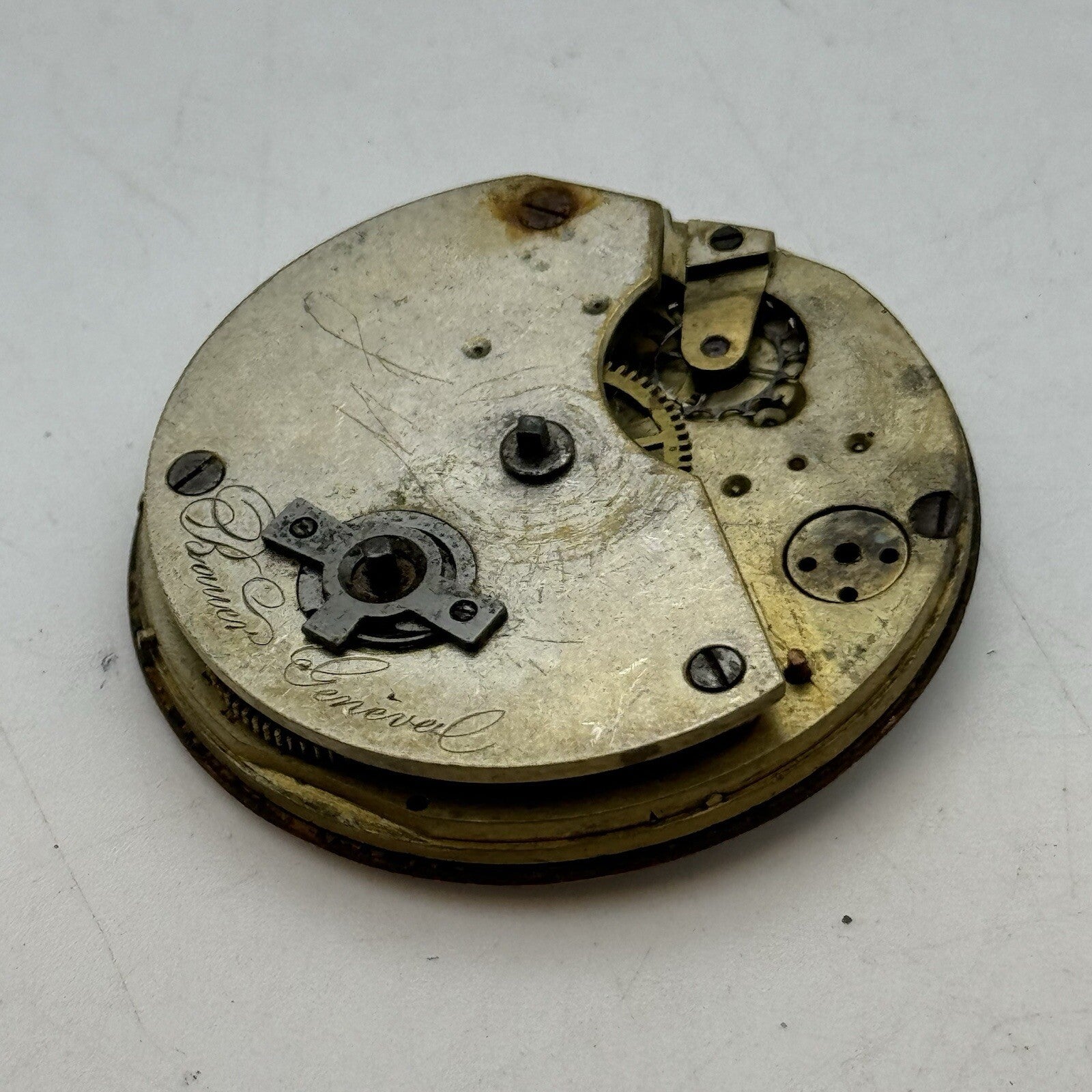 39.5mm Manual Wind Bauer Geneve No Balance Pocket Watch Movement FOR PARTS