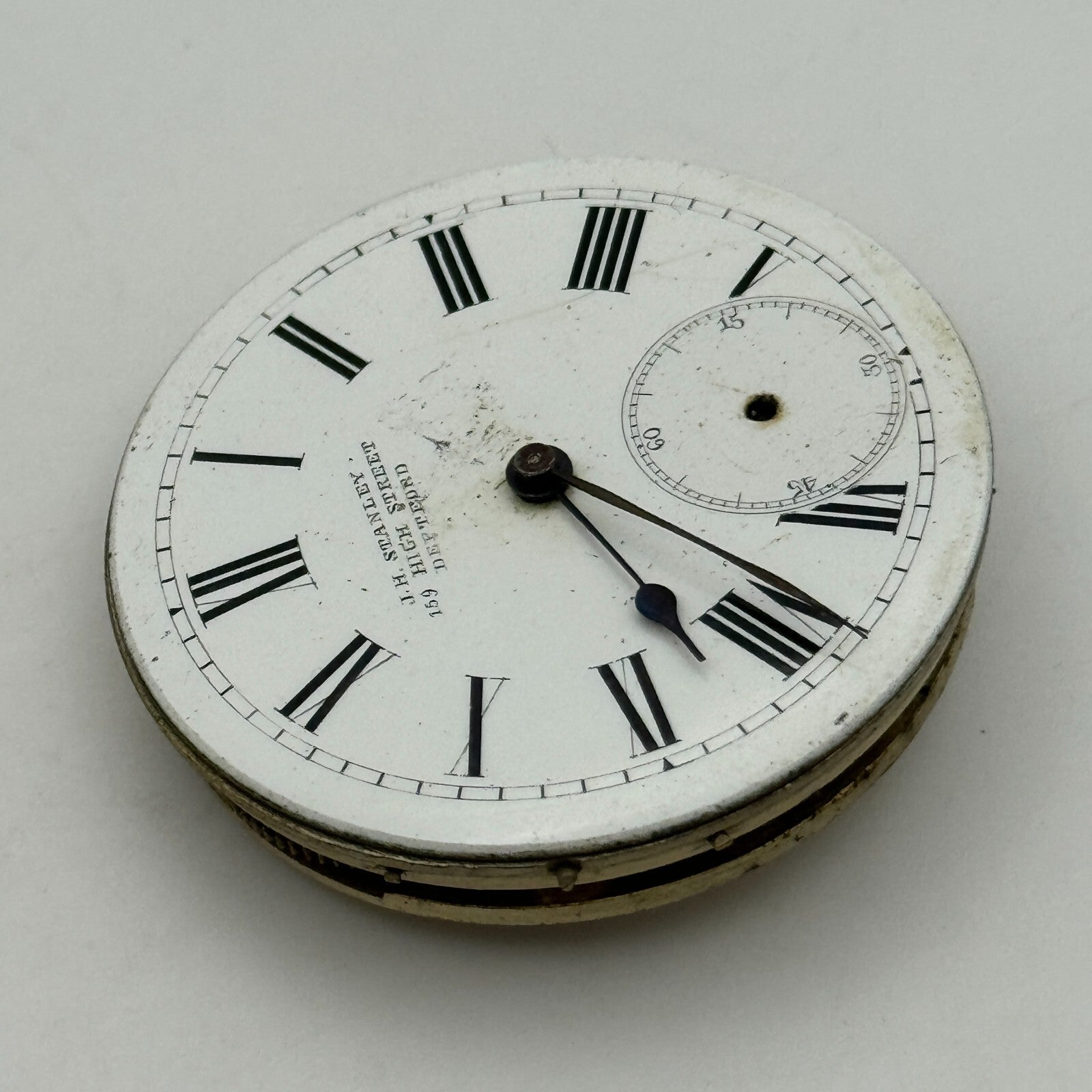 41.1mm J H Stanley Deptford Balance Intact Key Wound Pocket Watch Movement PARTS