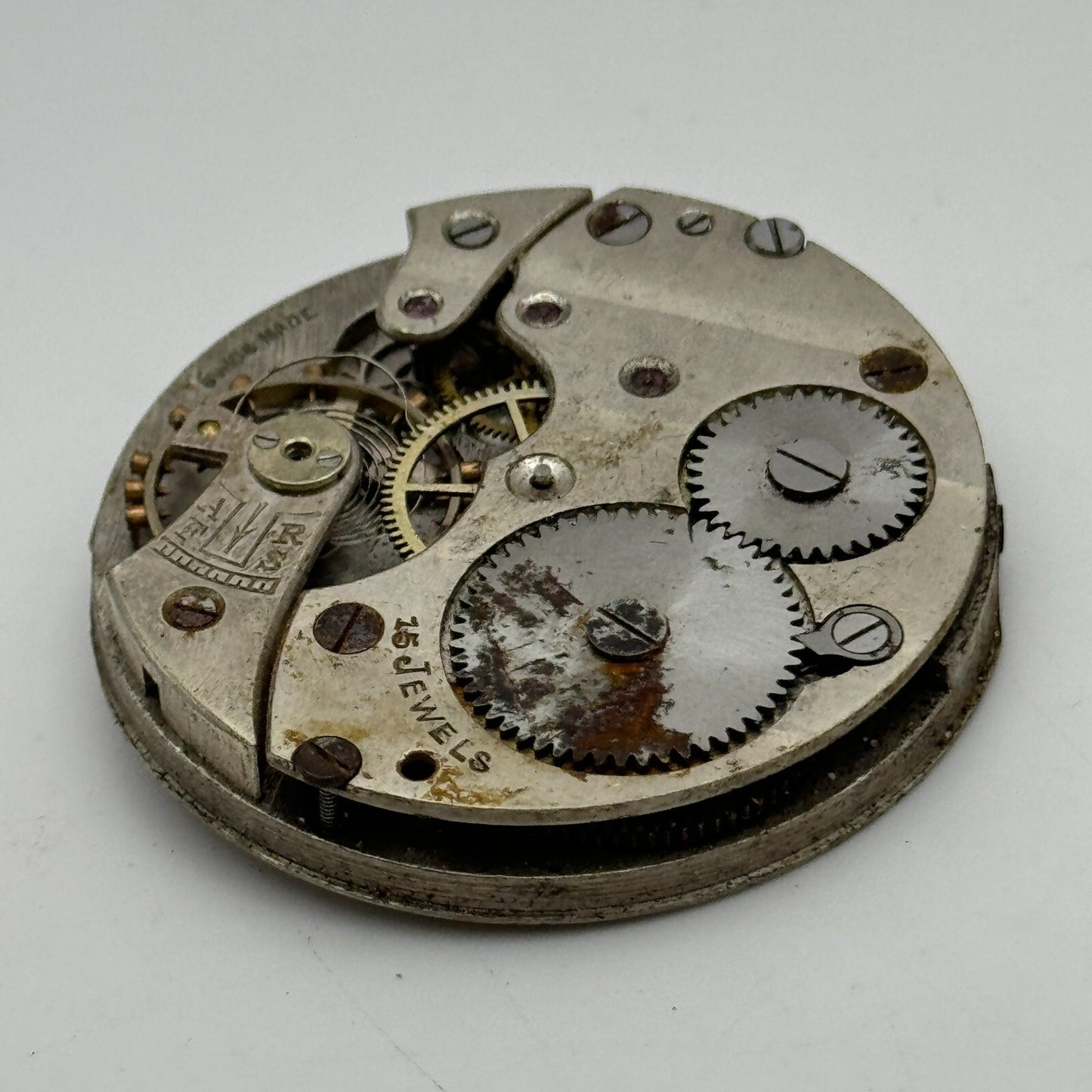 43mm Unidentified 15 Jewels Swiss Vintage Pocket Watch Movement PARTS SPARES