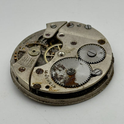 43mm Unidentified 15 Jewels Swiss Vintage Pocket Watch Movement PARTS SPARES