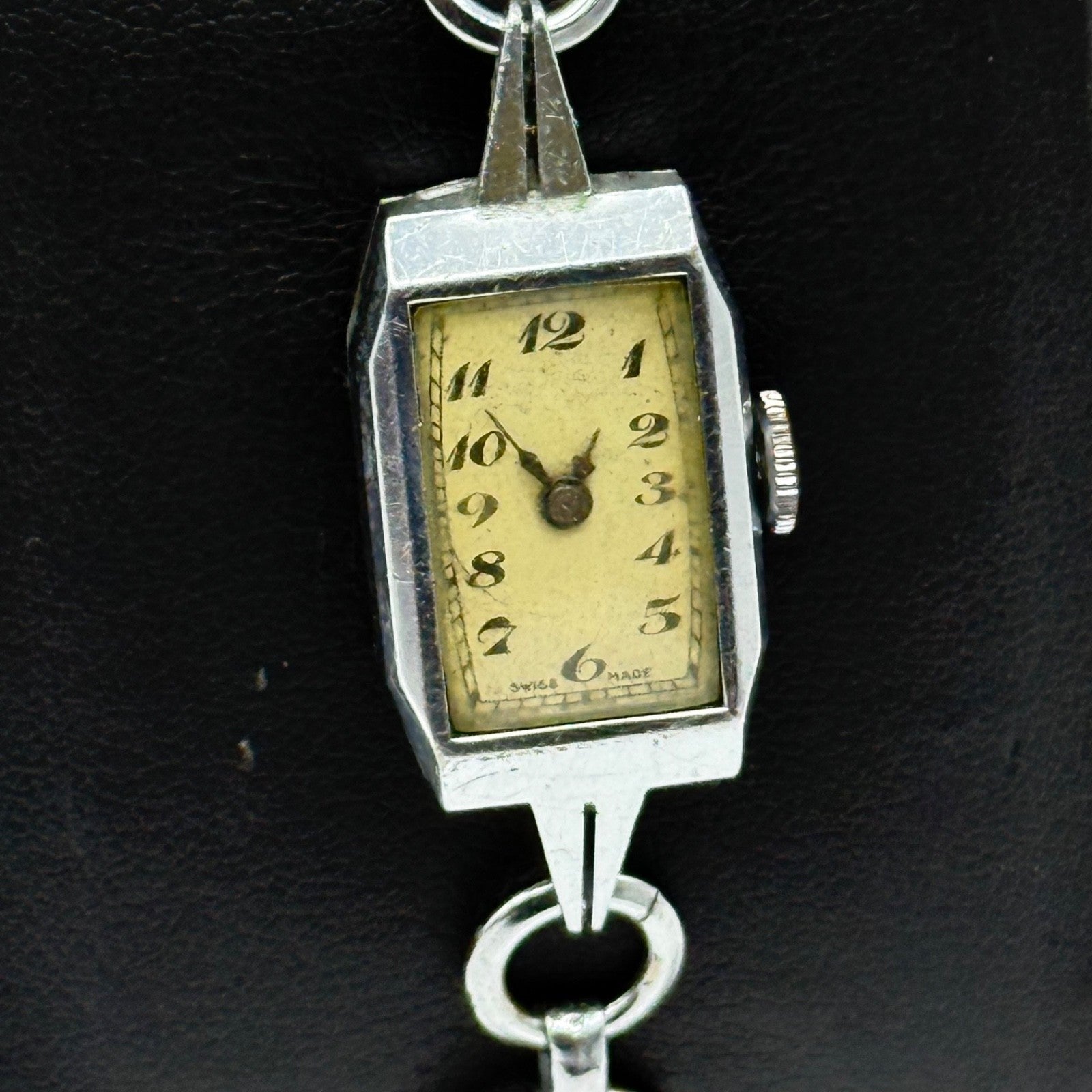 14mm Vintage Ladies Art Deco Beaded Bracelet Manual Wind Watch PARTS / REPAIR