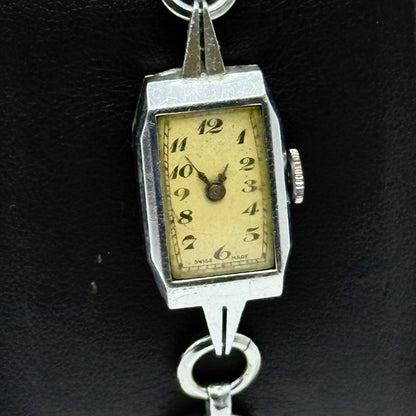 14mm Vintage Ladies Art Deco Beaded Bracelet Manual Wind Watch PARTS / REPAIR