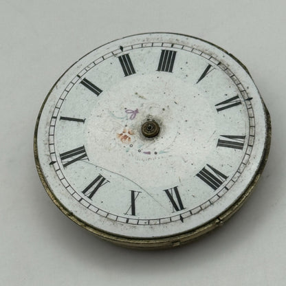 36.2mm Antique Unidentified Key Wound Pocket Watch Movement PARTS REPAIR SPARES