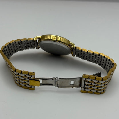 Jean Renet Carleton Watch Vintage Two Tone Bracelet Quartz Date Dial Swiss 33mm