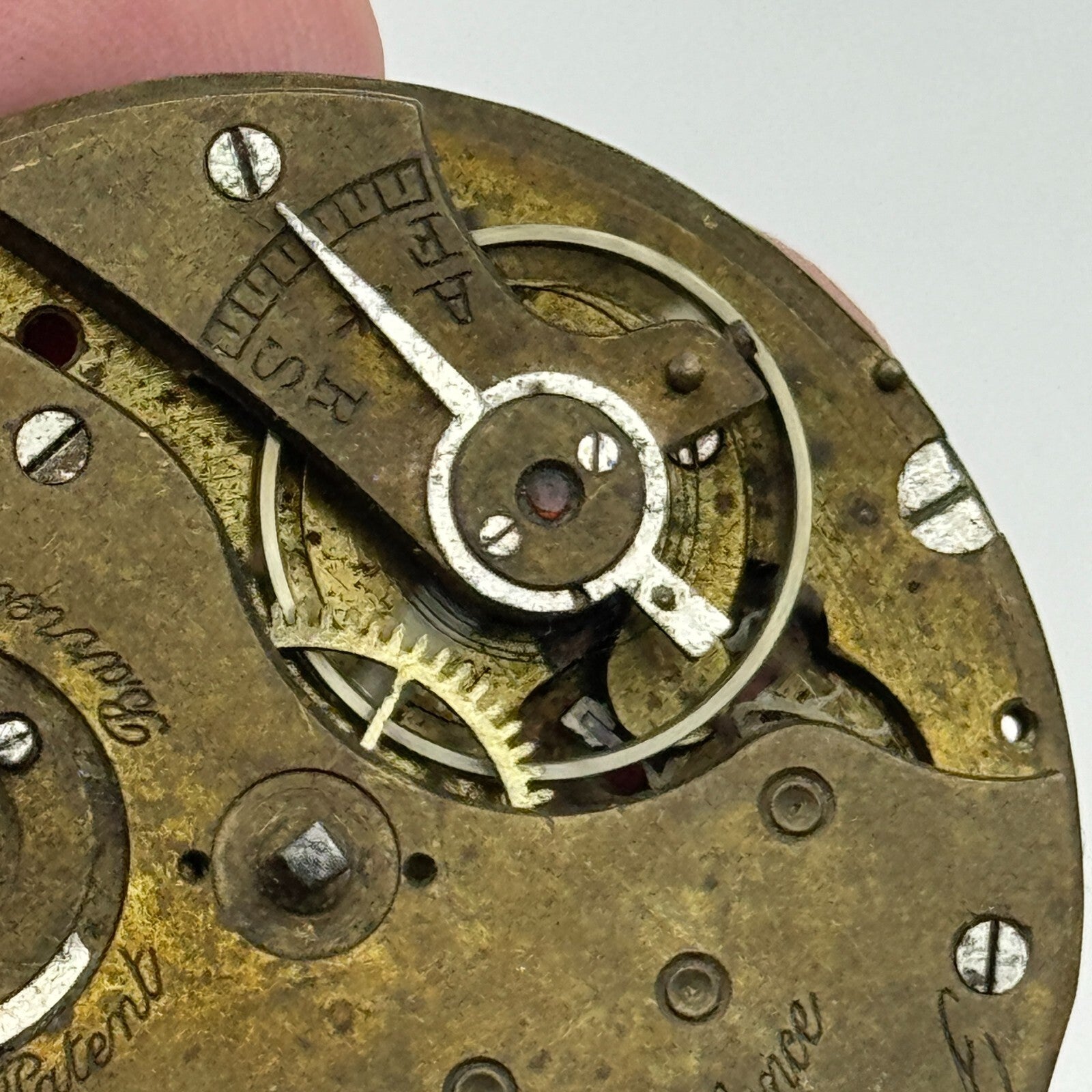 42.2mm Antique H Samuel Manchester Patent Balance Pocket Watch Movement PARTS