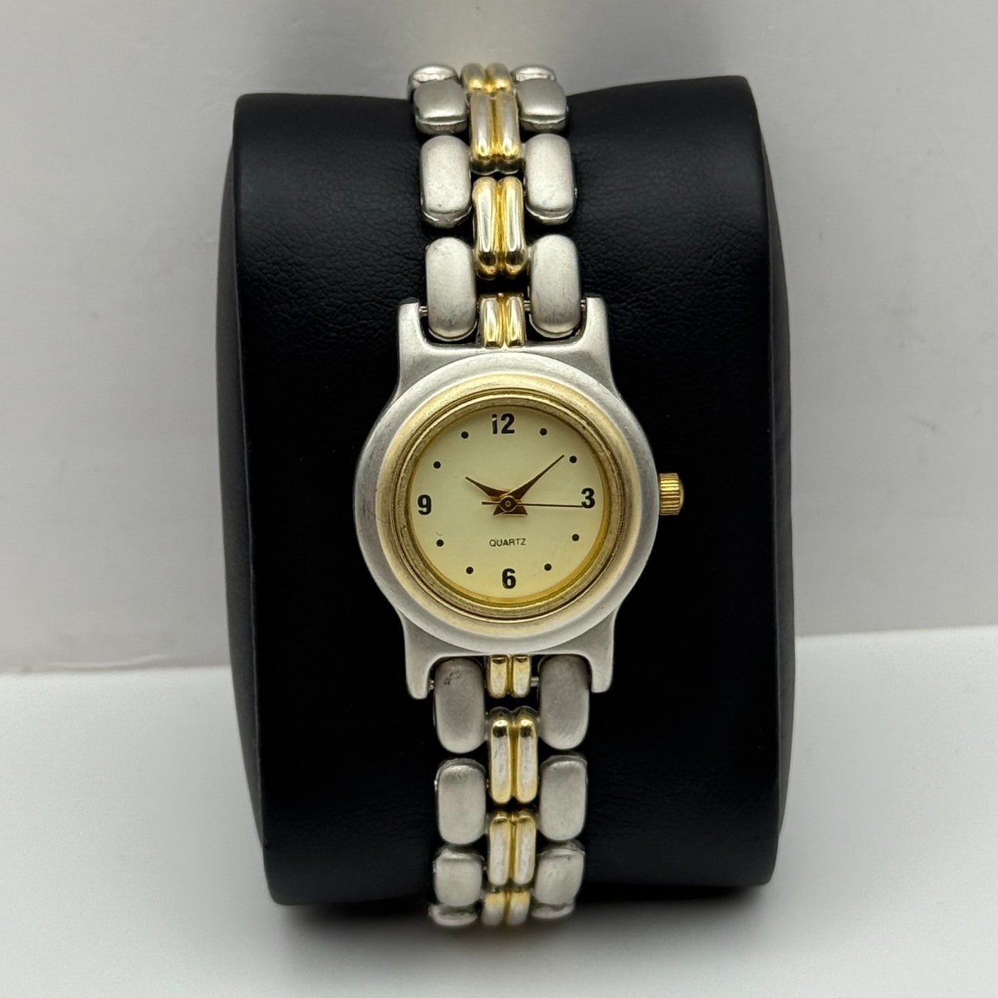 25mm Working Ladies Yves Rocher Two Tone Quartz Bracelet Watch 6.5 Inches