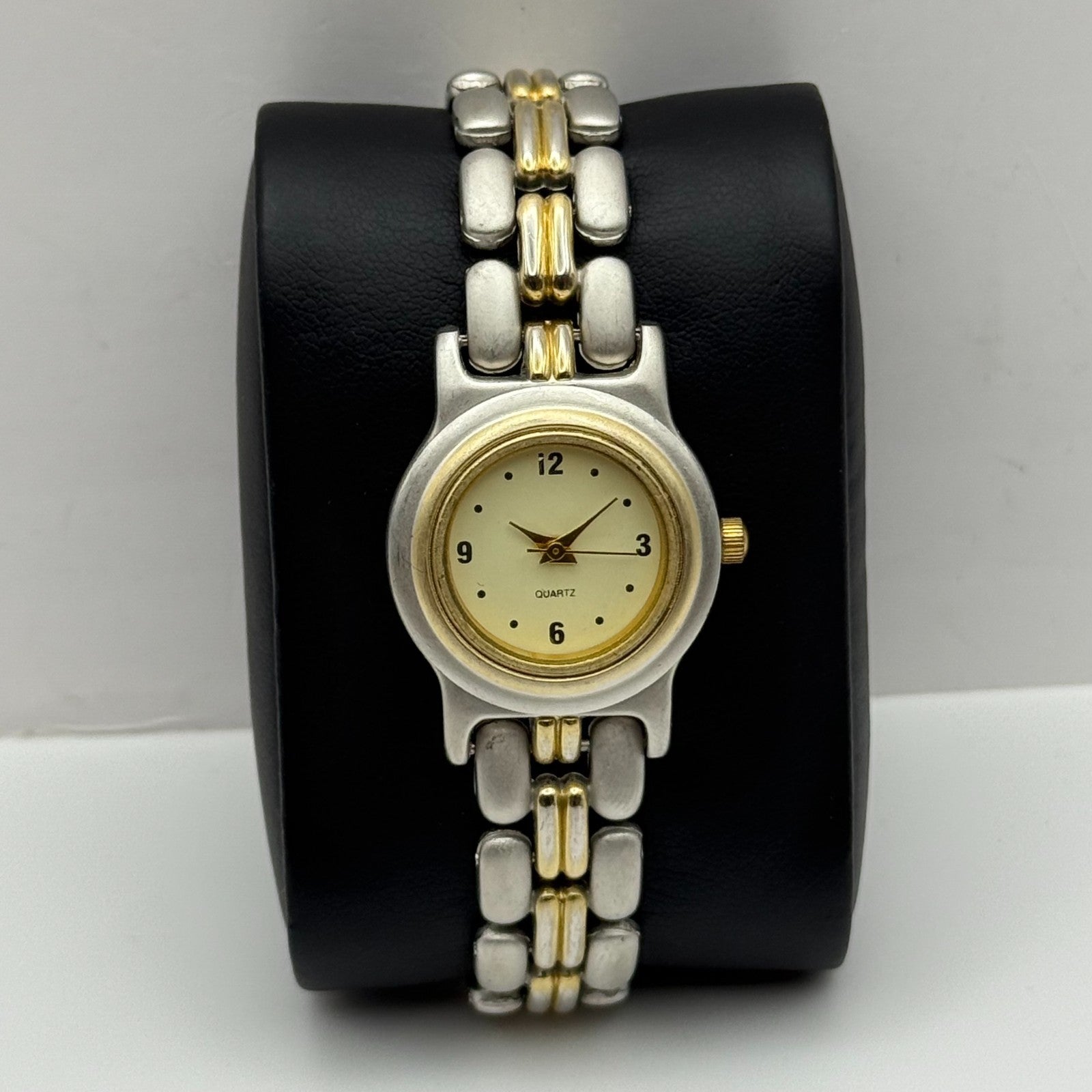 25mm Working Ladies Yves Rocher Two Tone Quartz Bracelet Watch 6.5 Inches