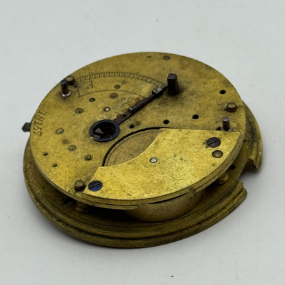 Fusee Pocket Watch Movement Antique English Key Wound Parts Repair Spares 46.4mm