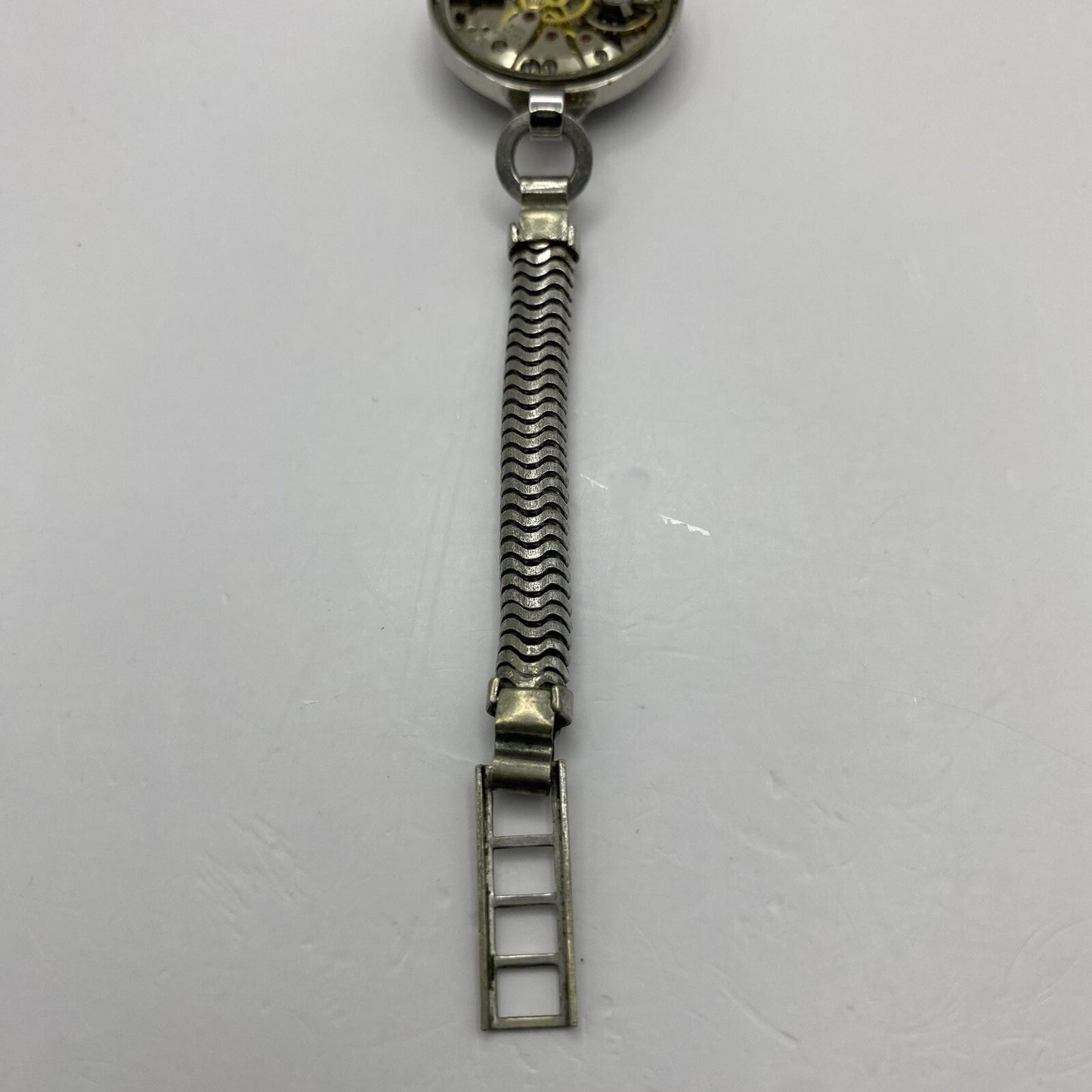 22mm Buren Sub Seconds Netonia Rodium Plated Strap Watch FOR PARTS