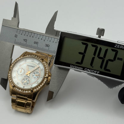 Sekonda 3 Dial Watch Rose Gold Tone Quartz Working Ladies 37mm N4740 Bracelet