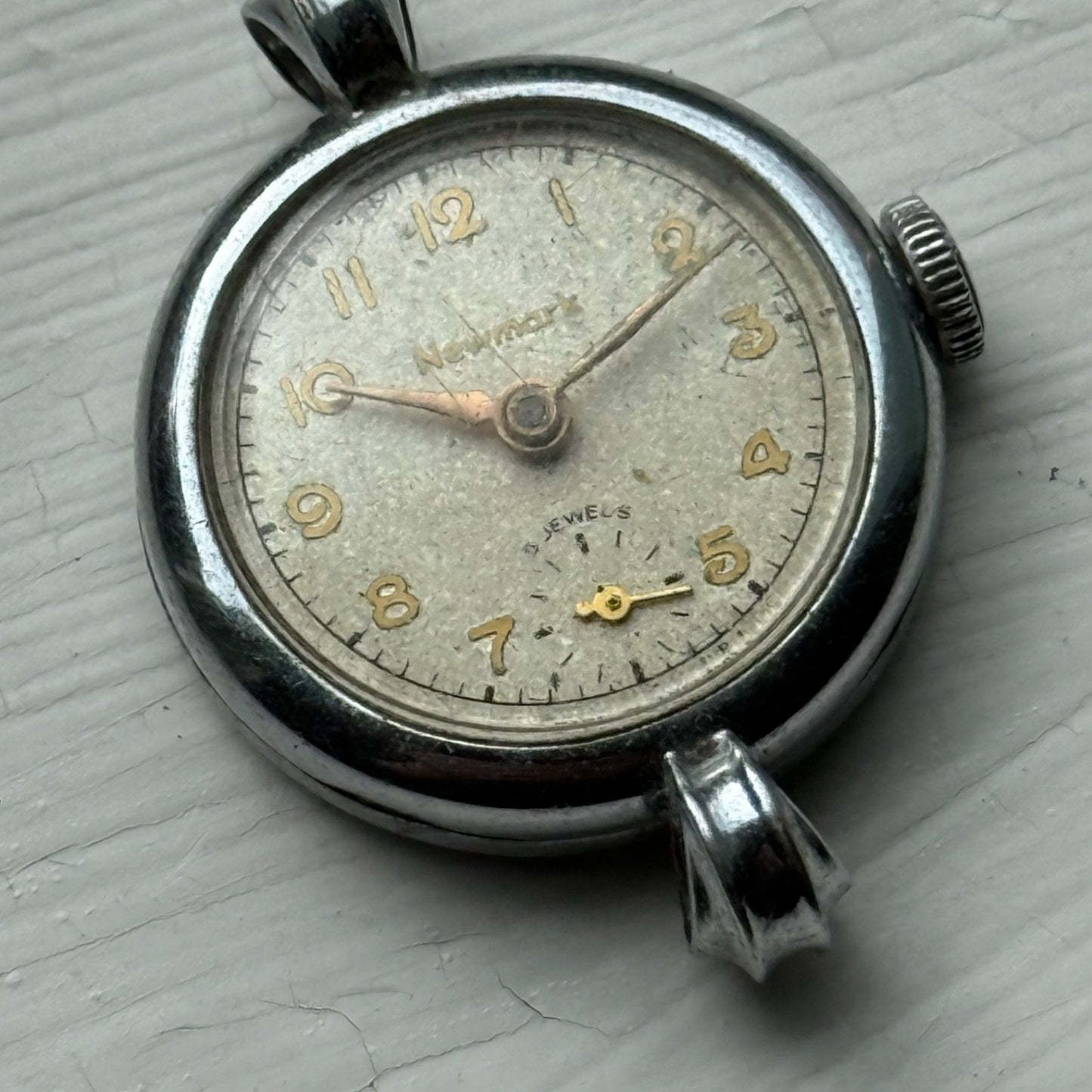 25mm Vintage Newmark 5 Jewels Sub Seconds Manual Wind Watch PARTS / REPAIR