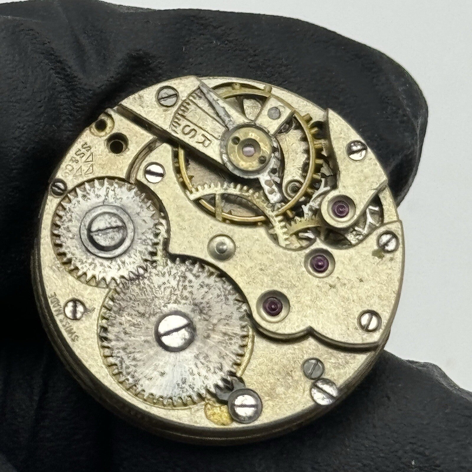 23.5mm Stauffer S S & Co Military Dial Movement Hands Swiss Parts Repair