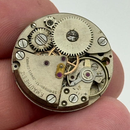 23.8mm F.Mauthe 612 German Manual Wind 17 Jewels Watch Movement Vintage PARTS