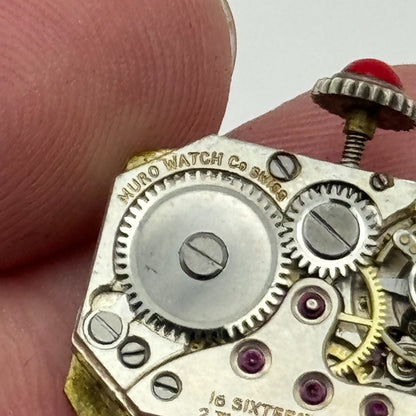 13mm Running Muro Watch Co Art Deco Manual Wind Red Crown Watch Movement PARTS