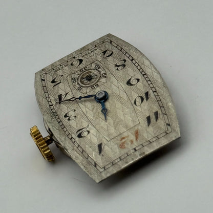 Art Deco 15 Jewels Swiss Sub Seconds Watch Movement Manual Wind Parts 19.6mm