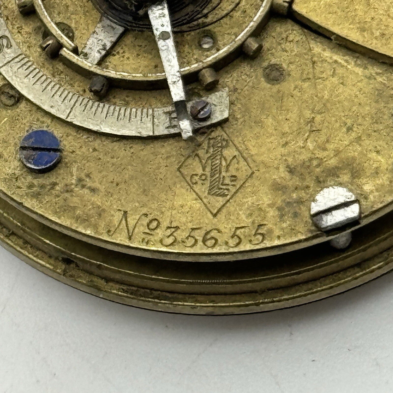42.8mm Lancashire Watch Co Prescott Trademarked Pocket Watch Movement FOR PARTS