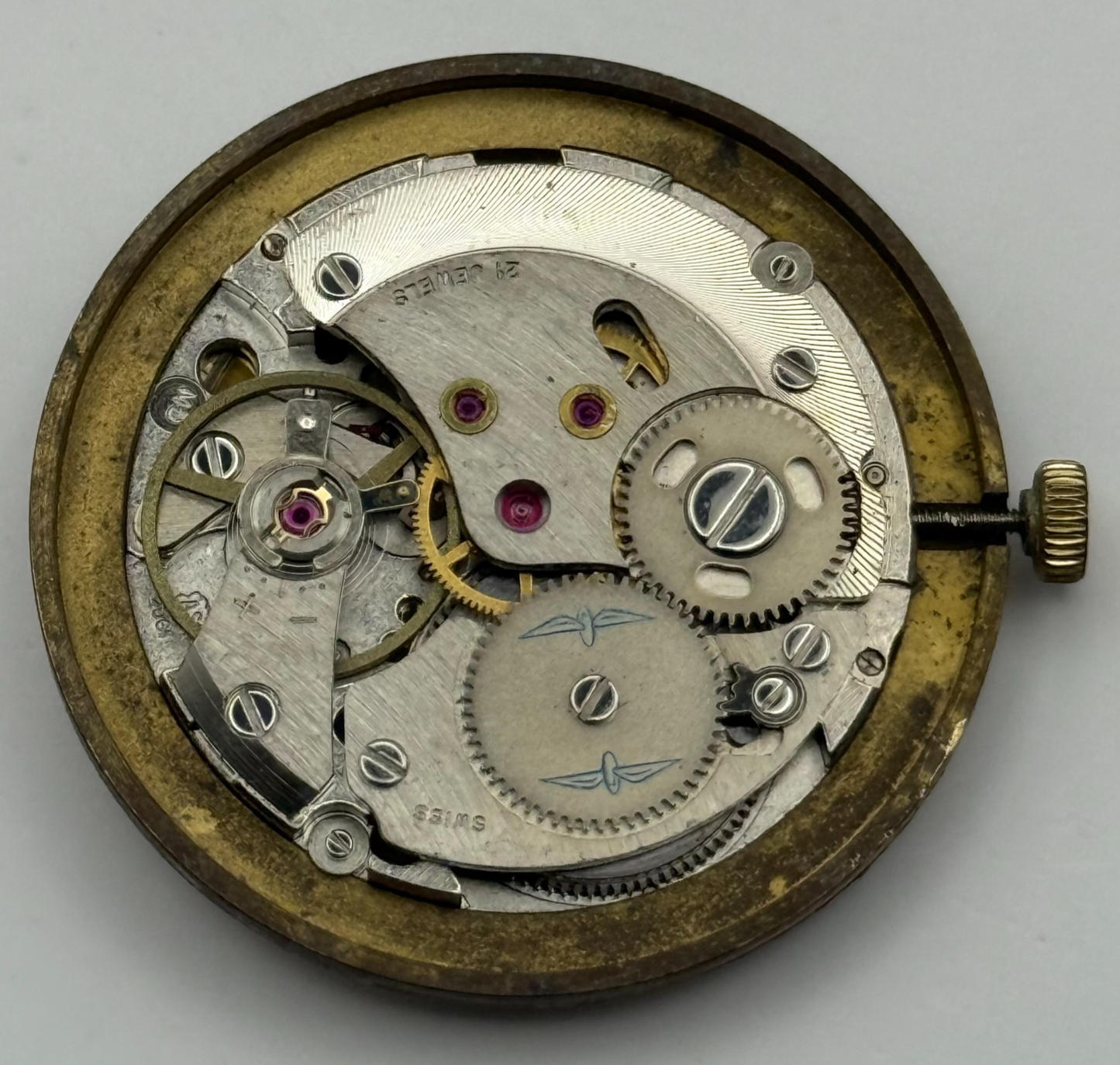 AS 2061 Date Watch Movement Rotary Manual Wind Vintage Swiss Parts Repair 25.5mm