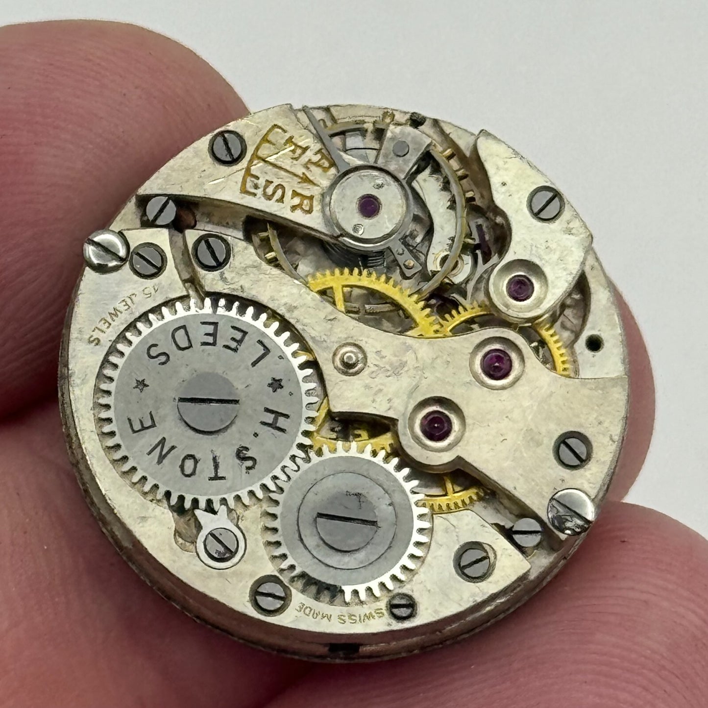 23.6mm H Stone Leeds 15 Jewels Sub Seconds Manual Wind Watch Movement For PARTS