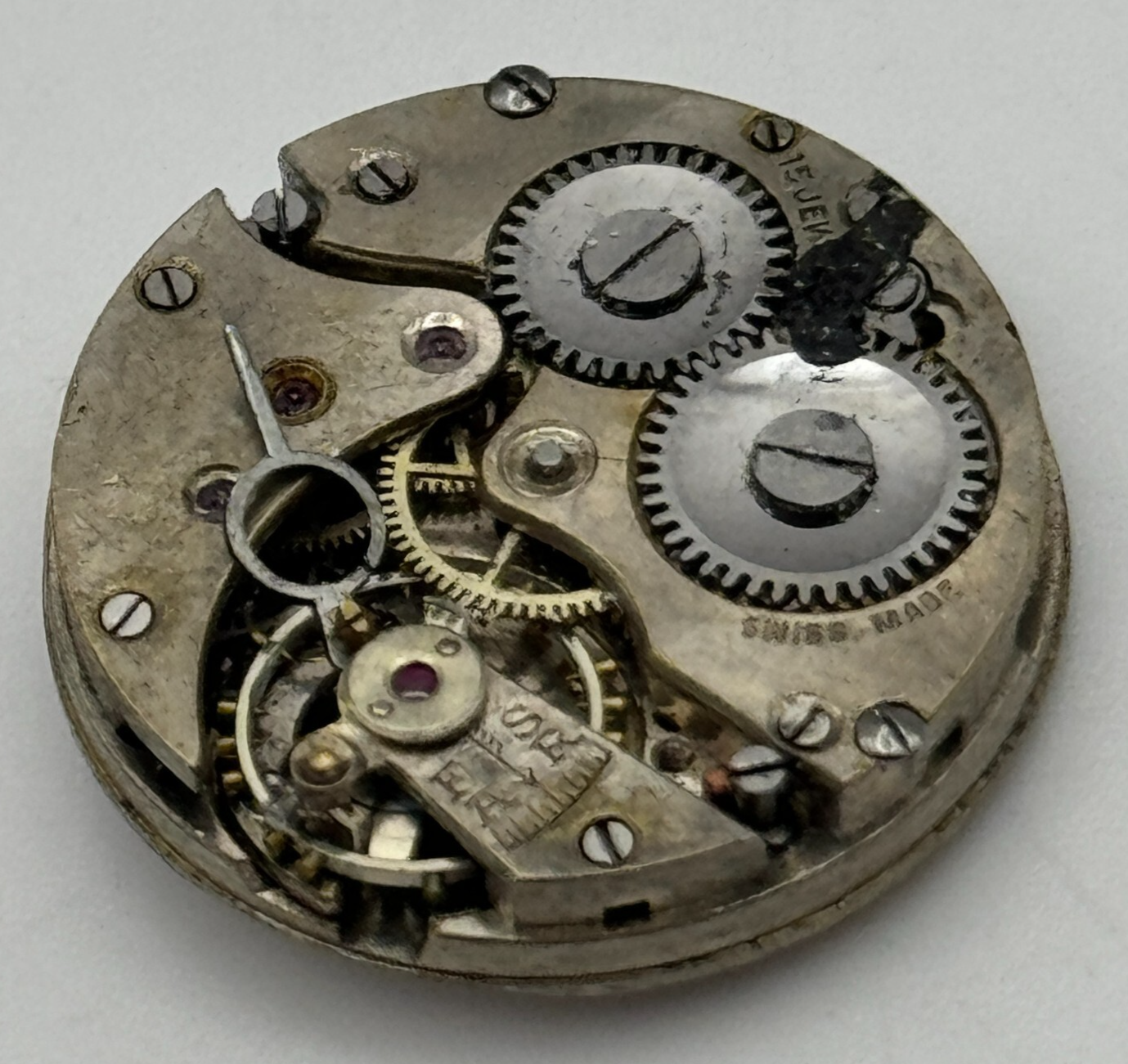23.6mm Unidentified Swiss Sub Seconds Trench Watch Movement Manual Wind PARTS