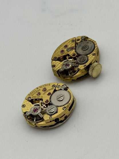 12.9mm Vintage Bundle AS 1977-2 Manual Wind Swiss Watch Movements x2 REPAIR